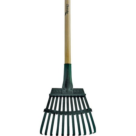 FLEXRAKE Shrub Rake, 11 Tine, Wood Handle, 48 in L Handle 3W